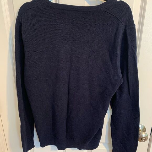 J.Crew Mercantile Size Large Classic Navy Blue Sweater Merino Wool - Picture 4 of 4